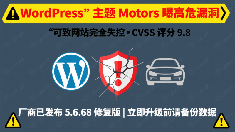 WordPress高级主题Motors曝高危漏洞 可致网站完全失控